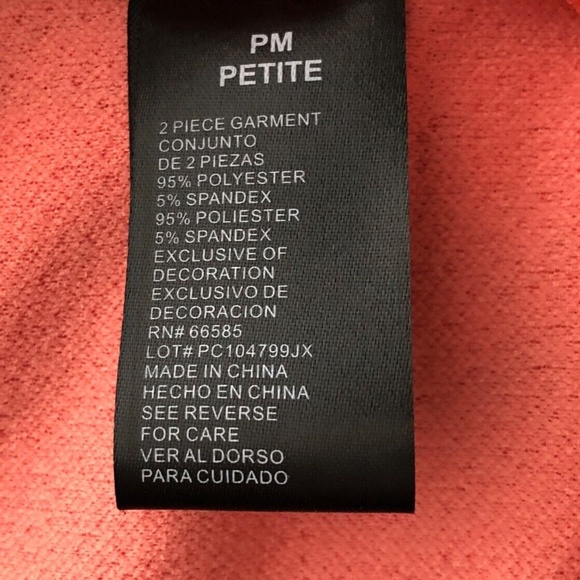 Perceptions Petite Women's 2 Piece Peach Combo Sleeveless Dress & Cardigan PM - Picture 11 of 13